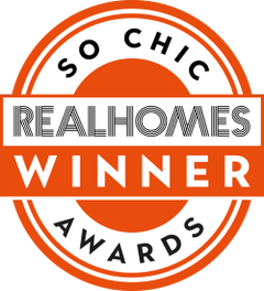 Real Homes So Chic Award Winner badge, recognizing Zinus for best mattress topper and best platform beds.