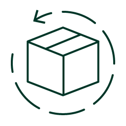 30-day return policy logo for Zinus mattresses, bed frames, and hybrid mattresses ensuring customer satisfaction.