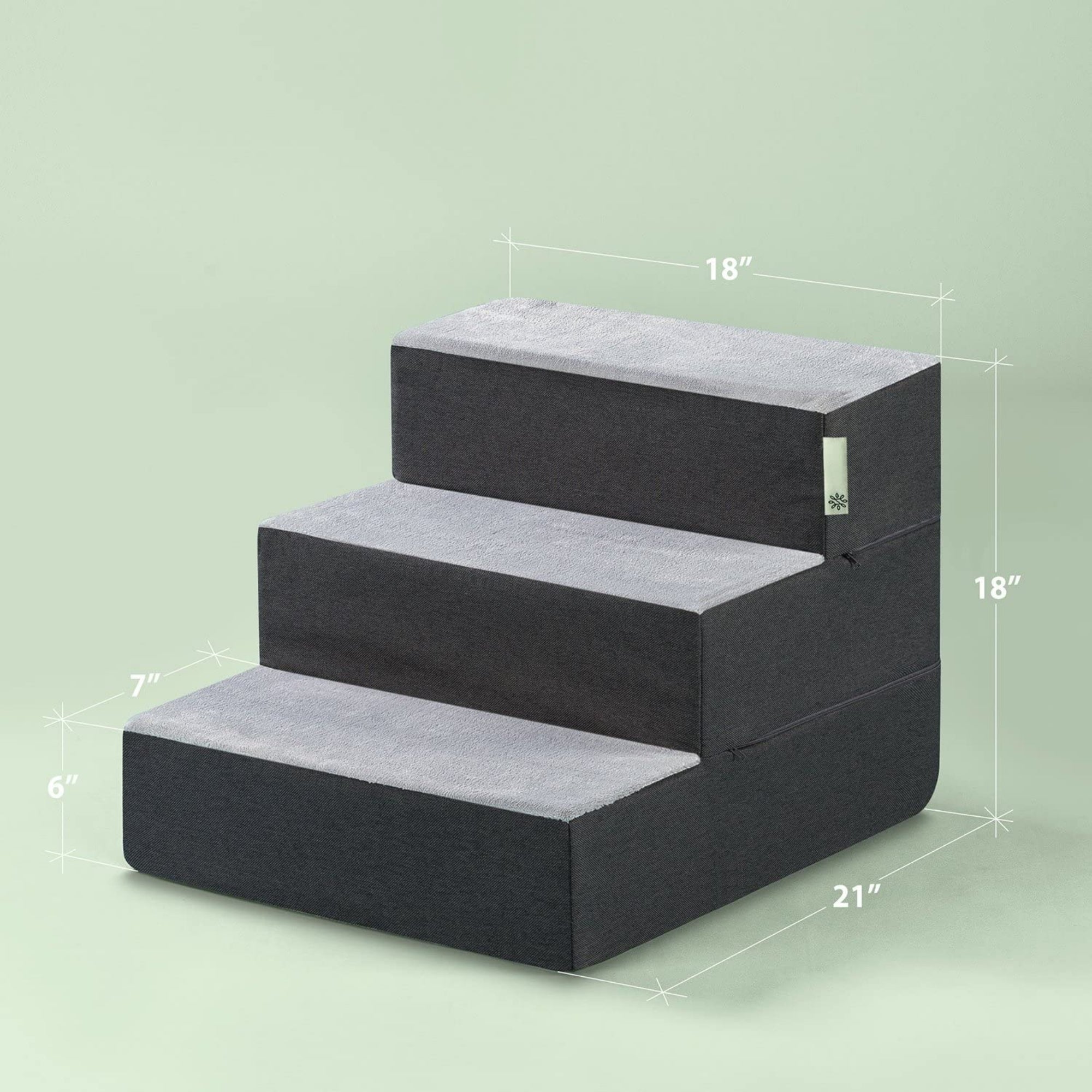 Foam 13”-24” Easy Pet Stairs, Charcoal