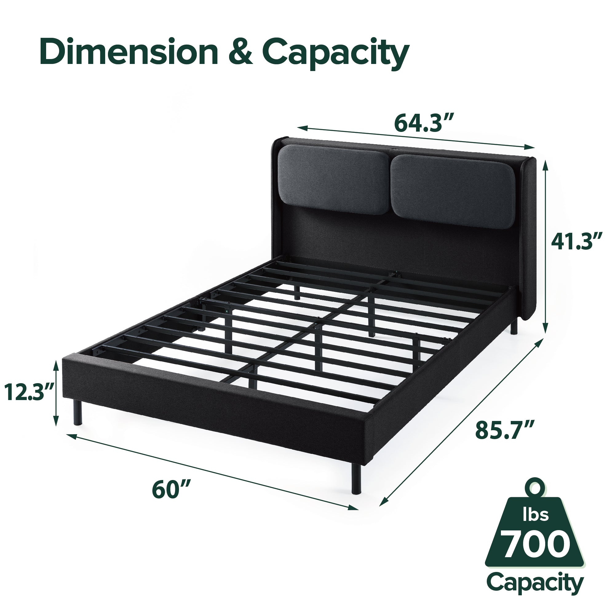 Avery Platform Bed with Reclining Headboard and USB