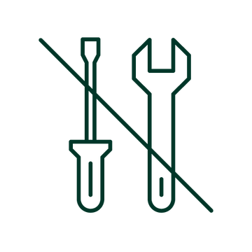 Easy assembly icon indicating tool-free setup for Zinus furniture.