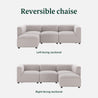 luca reversible sofa in beige - left or right facing