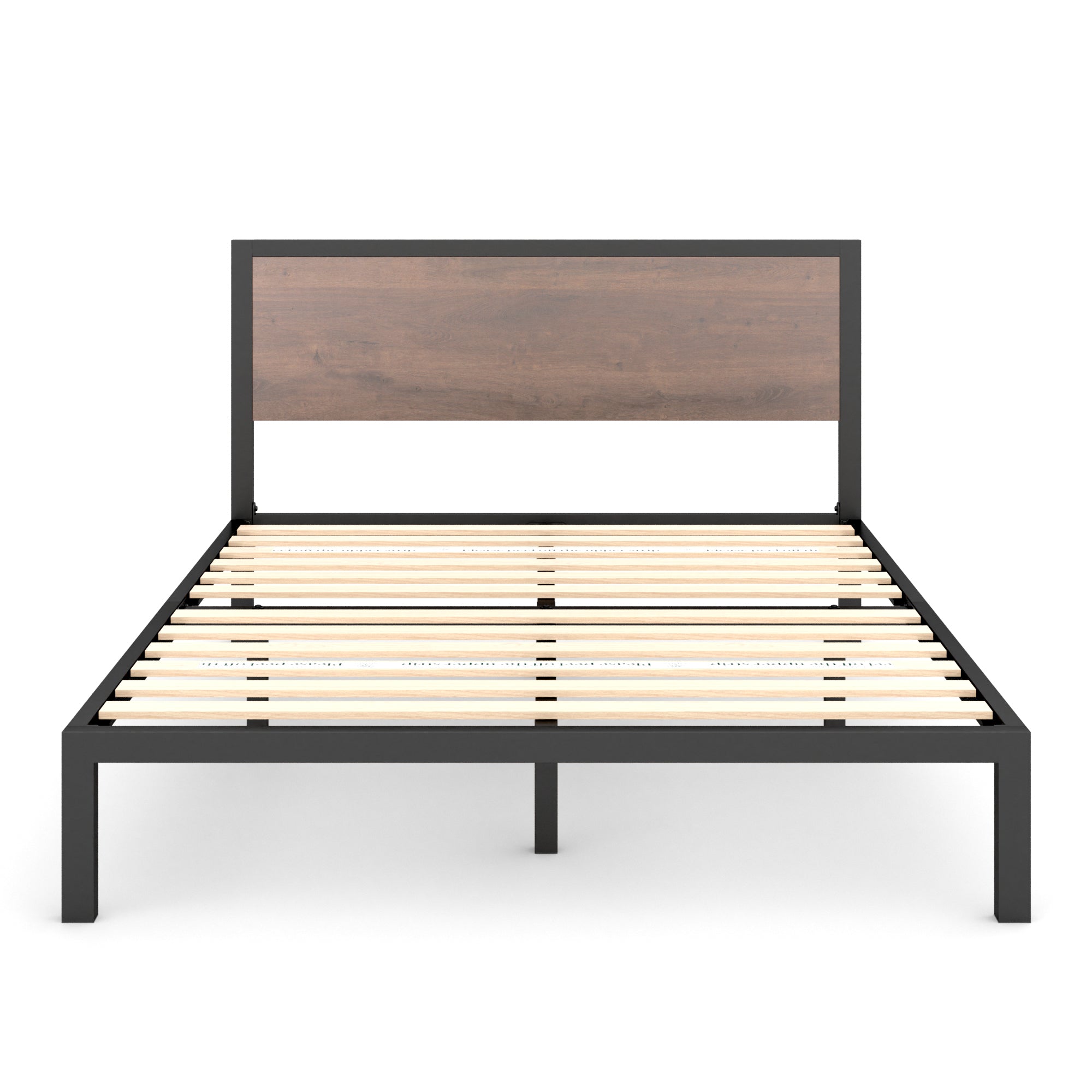 Mory Metal and Wood Platform Bed Frame