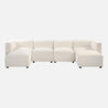 The Luca Double Chaise Sectional Sofa accompanied by four separate ottomans