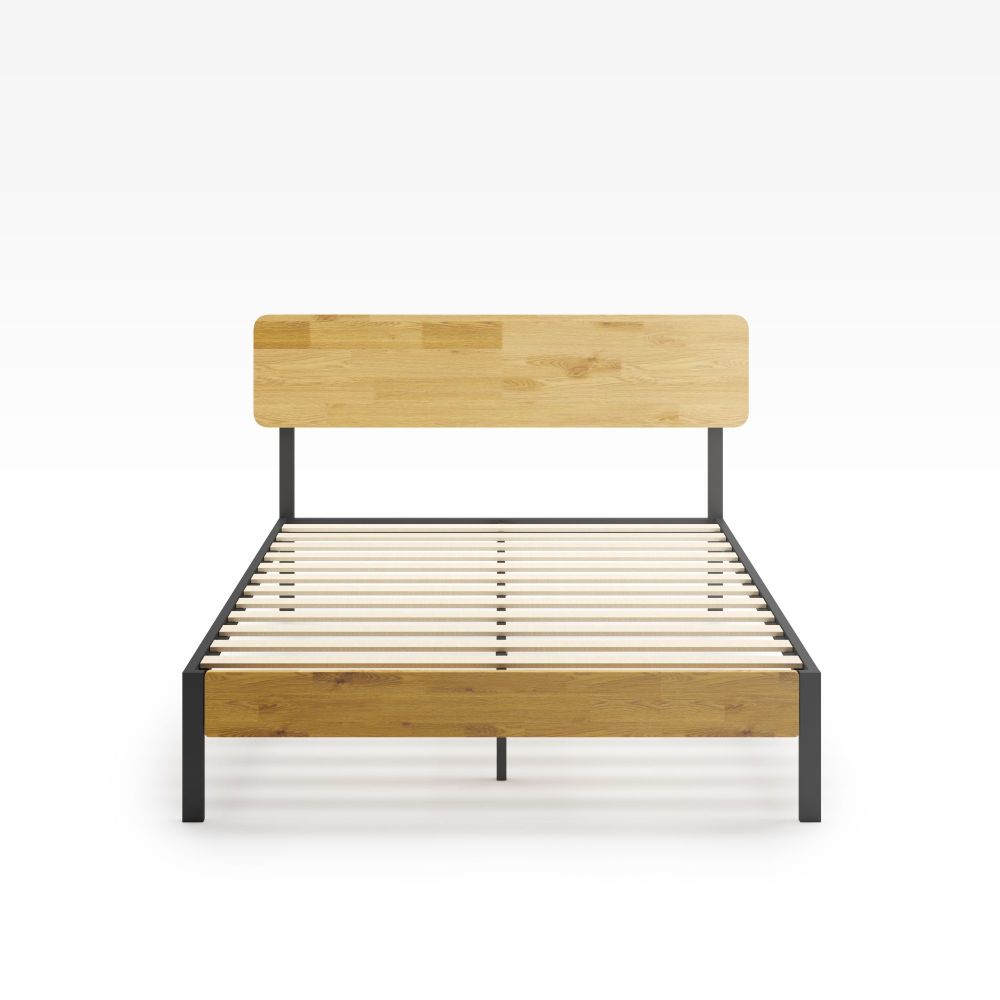 olivia metal and wood platform bed frame