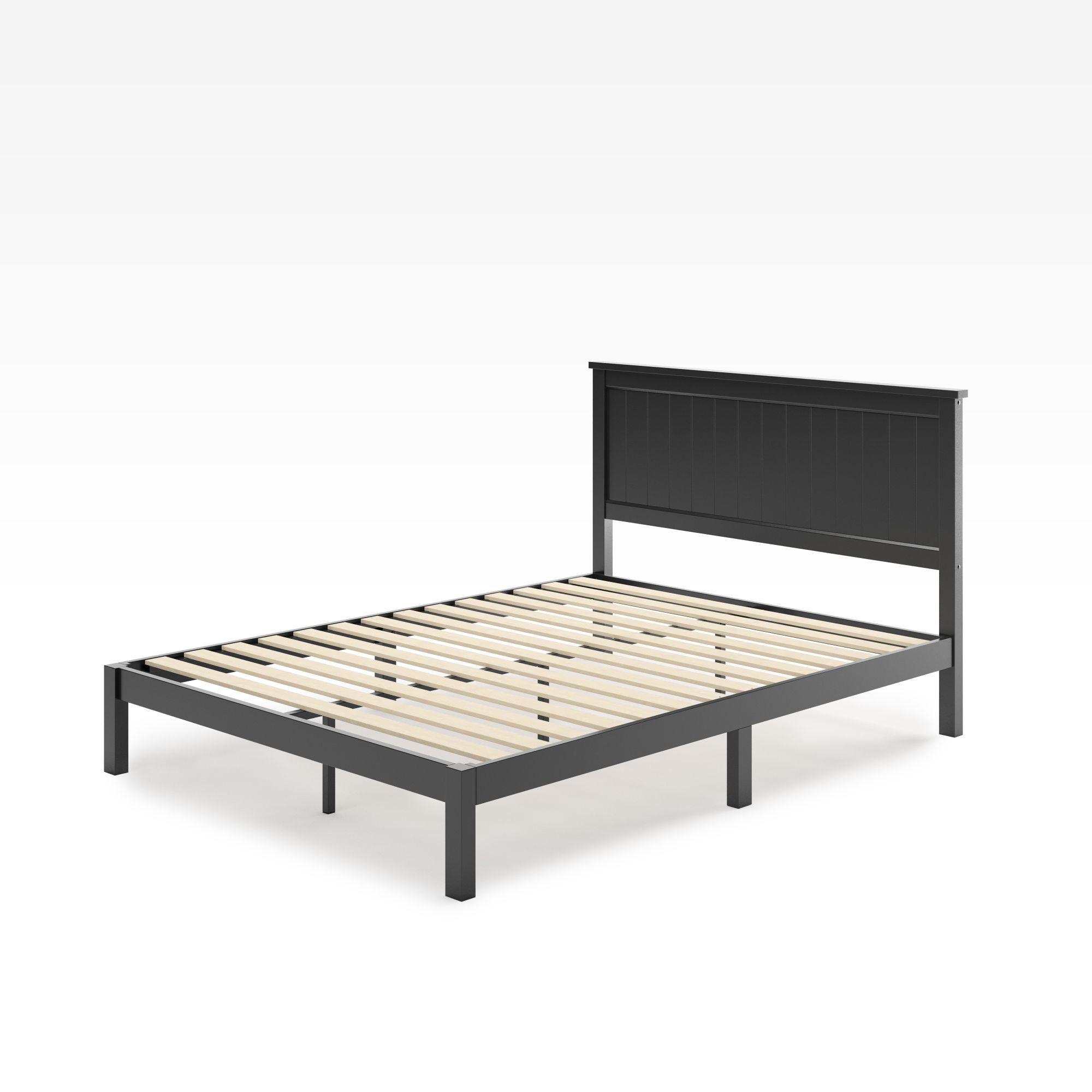 Santiago Wood Platform Bed Quarter