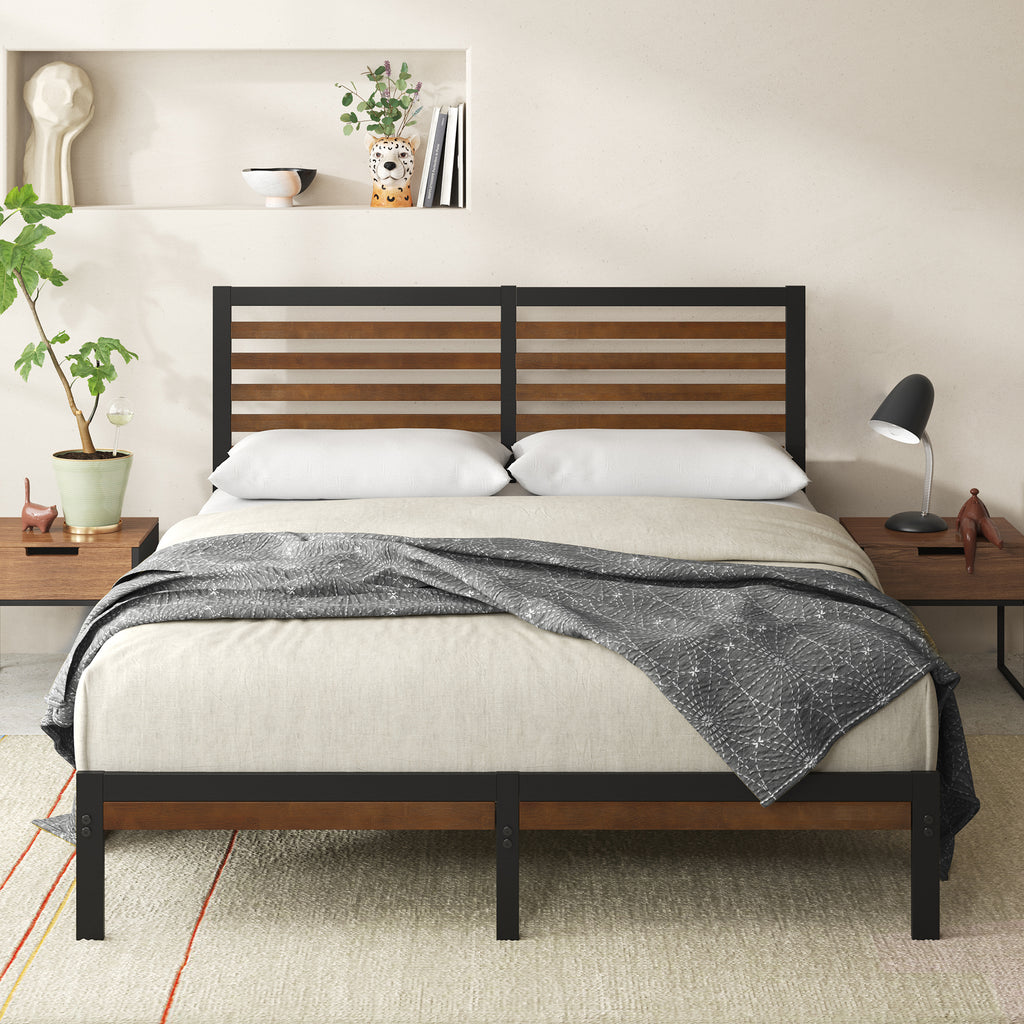 Kai Bamboo and Metal Platform Bed Frame view 1