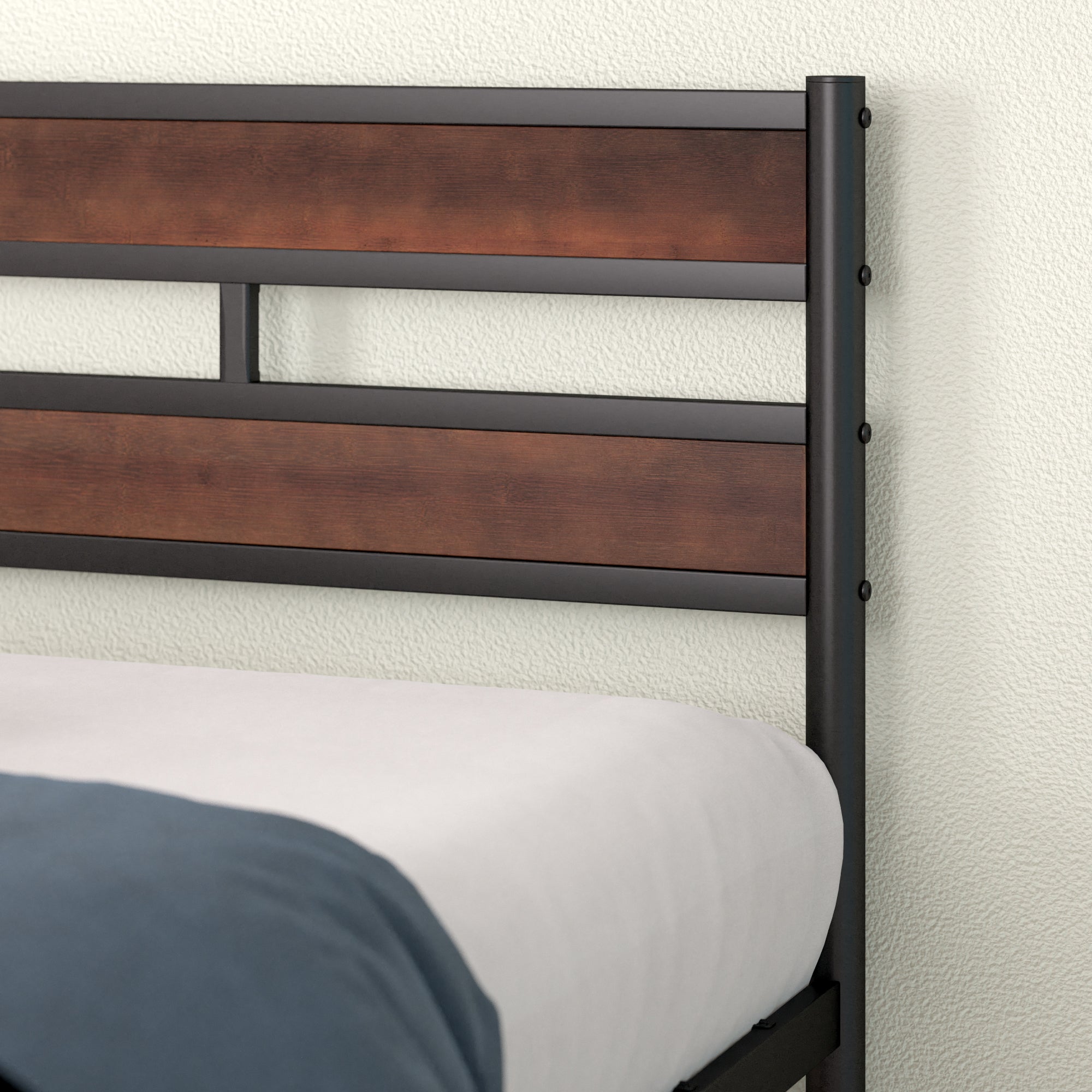 Roman Bamboo and Metal Platform Bed Frame