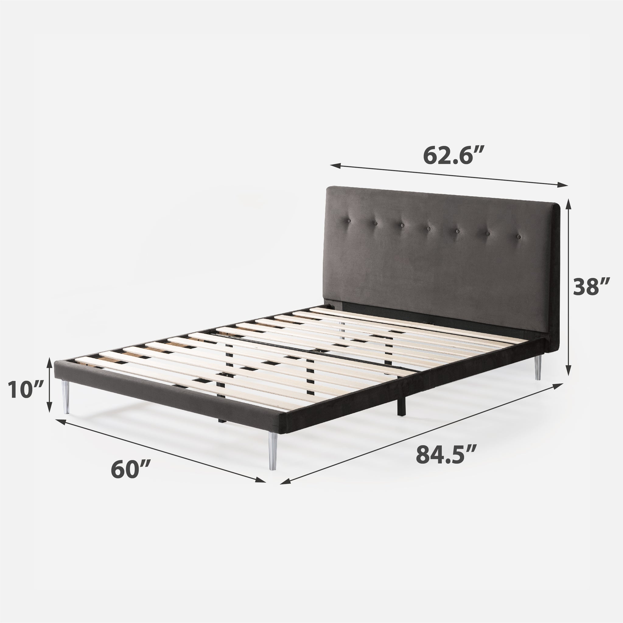 Taylor Velvet Upholstered Platform Bed Frame